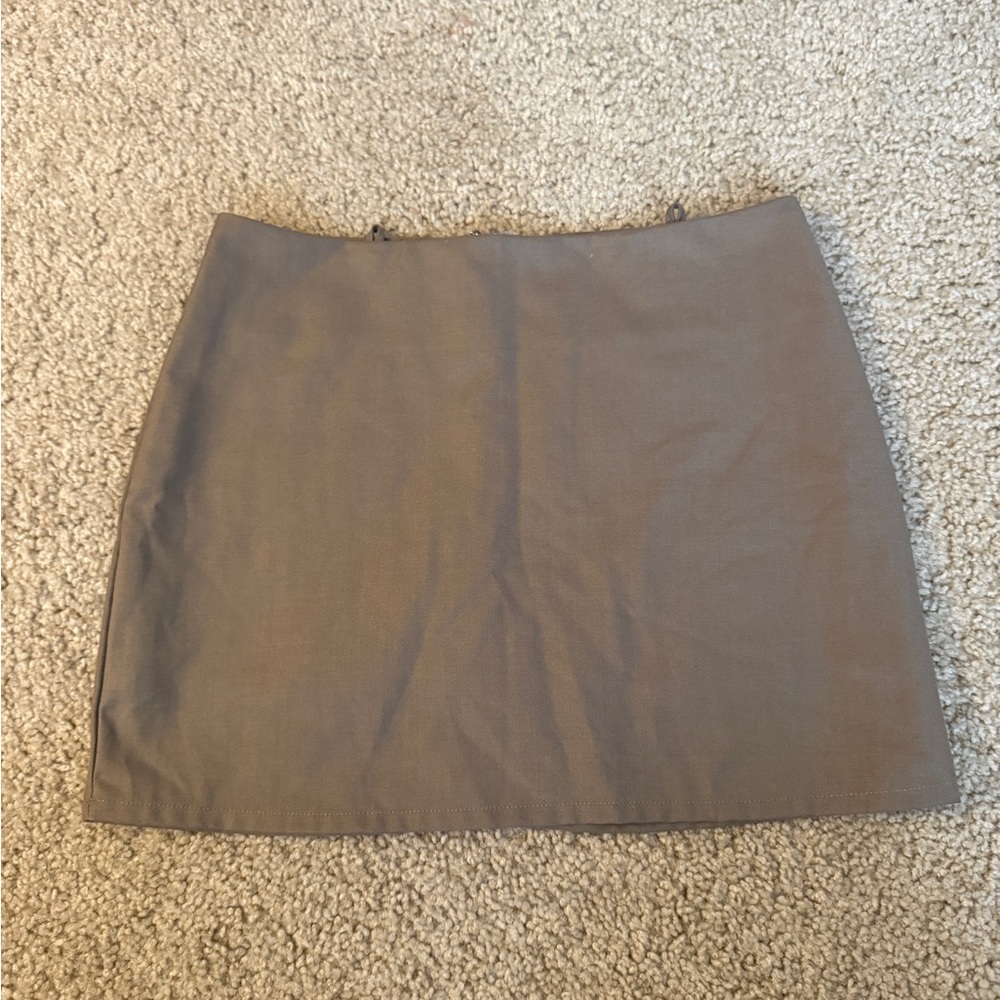 With Jean Taupe Mini Skirt